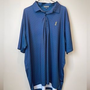 PETER MILLAR golf polo navy blue with red stars